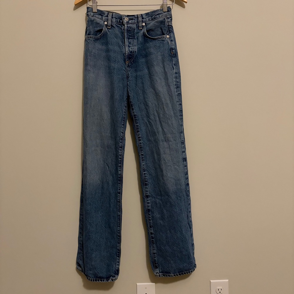 Citizens of Humanity Annina High Rise Wide Leg Trouser Jeans Blue 24 1746B-3028